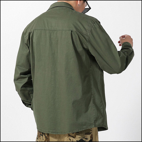 Men's Olive Green Utility Button-Up Shacket