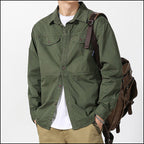 Men's Olive Green Utility Button-Up Shacket