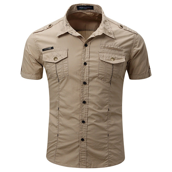 Men's Khaki Utility Short Sleeve Shirt