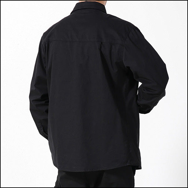 Men's Black Utility Button-Down Shirt with Pockets