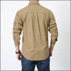 Men's Khaki Utility Two Pocket Long Sleeve Shirt