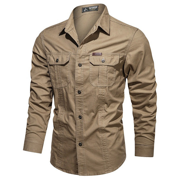 Men's Khaki Military Shirt