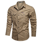 Men's Khaki Military Shirt