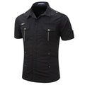 Black Short-Sleeve Military Shirt