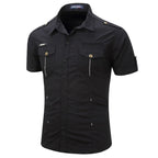 Black Short-Sleeve Military Shirt