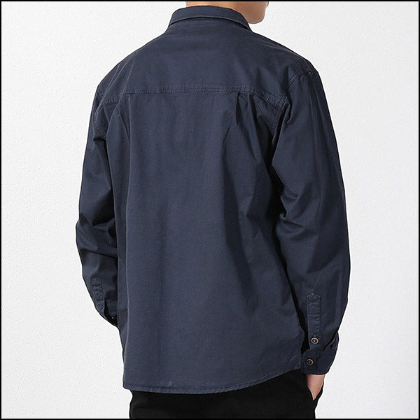 Men's Navy Twill Casual Overshirt