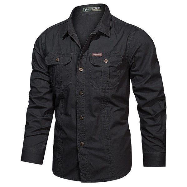 Men's Black Military Shirt