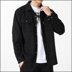 Men's Black Workwear Double Pocket Overshirt