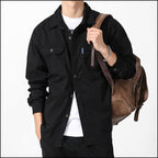 Men's Black Workwear Double Pocket Overshirt