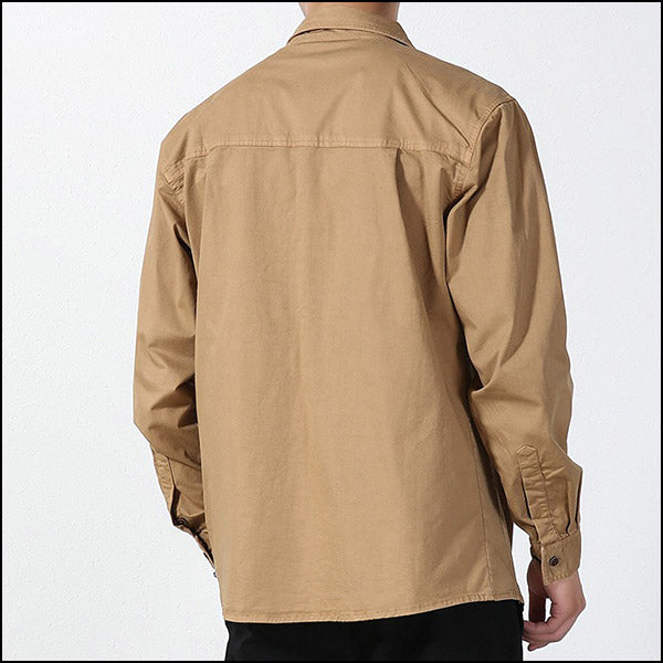 Men's Khaki Cotton Utility Shirt with Flap Pockets