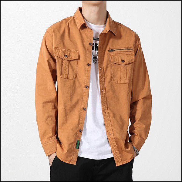 Orange Military Style Shirt