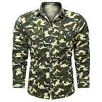 Men's Military Style Camouflage Shirt with Pockets