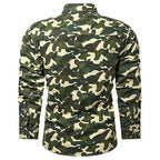 Men's Military Style Camouflage Shirt with Pockets