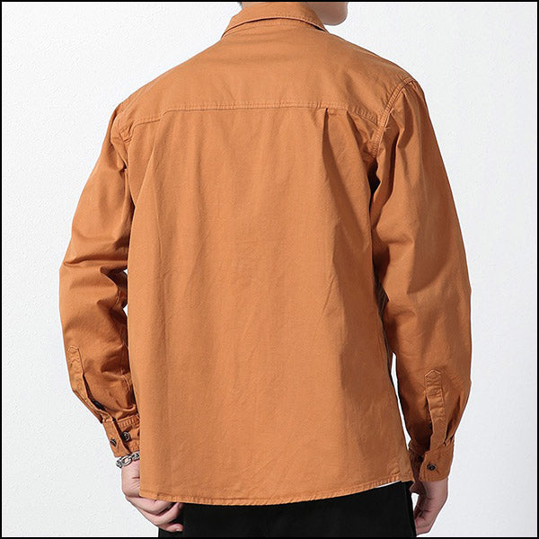 Men's Rust Cotton Workwear Button-Up Shirt