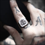 Men's Square Russian Imperial Eagle Signet Ring