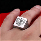 Men's Stainless Steel Russian Eagle Signet Ring