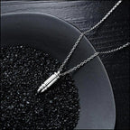 Silver Stainless Steel Bullet Urn Necklace