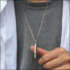 Polished Stainless Steel Bullet Urn Necklace