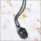 Men's Gunmetal Spartan Helmet Chain Necklace