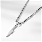 Silver-Tone Chef Knife Pendant Necklace