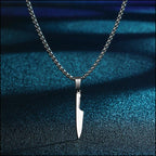 Silver-Tone Chef Knife Pendant Necklace