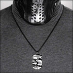 Black Stainless Steel Camo Dog Tag Necklace