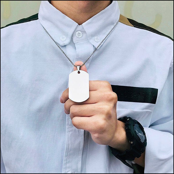Solid Color Steel Dog Tag Necklace
