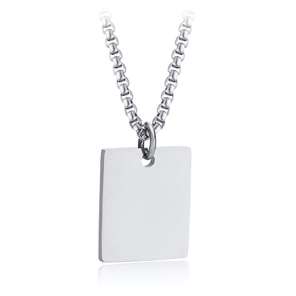 Women's Silver Dog Tag Military Necklace