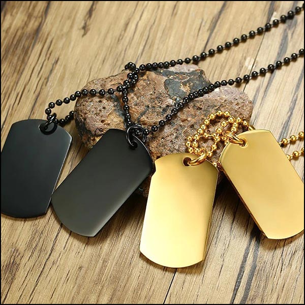 Blank Stainless Steel Double Dog Tag Necklace