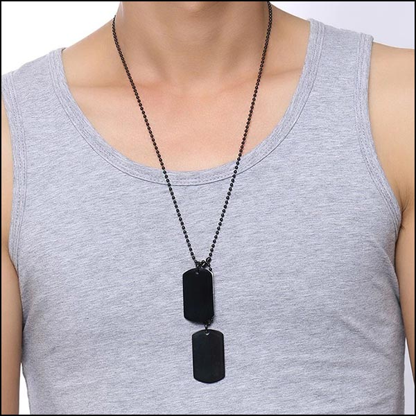 Blank Stainless Steel Double Dog Tag Necklace
