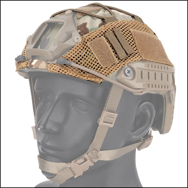 Multicam Tactical Helmet Cover with Mesh