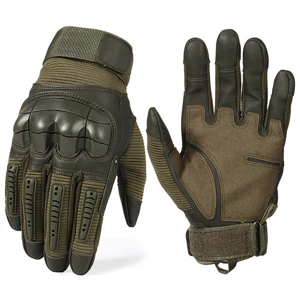 Men's Olive Green Hard Knuckle Tactical Gloves