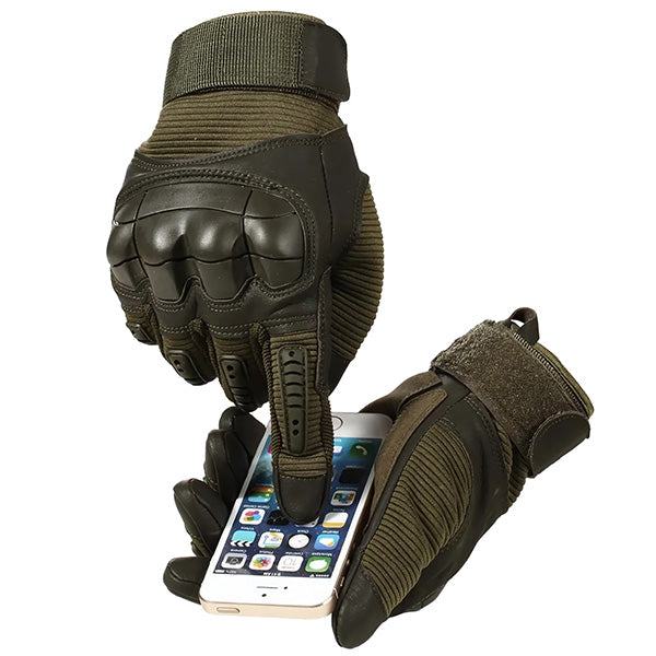 Men's Olive Green Hard Knuckle Tactical Gloves