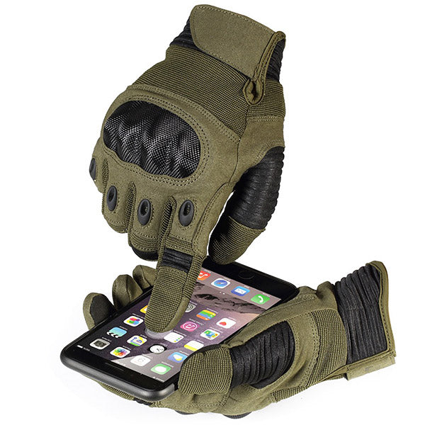 Military Olive Green Tactical Hard Knuckle Gloves