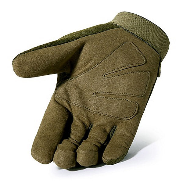 Olive Green Tactical Gloves with Padded Knuckles