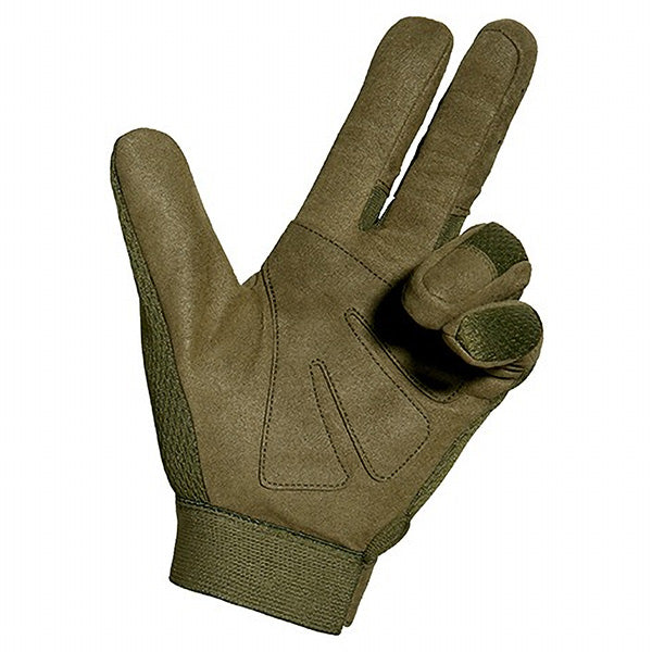Olive Green Tactical Gloves with Padded Knuckles