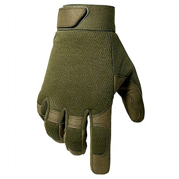 Olive Green Tactical Gloves with Padded Knuckles