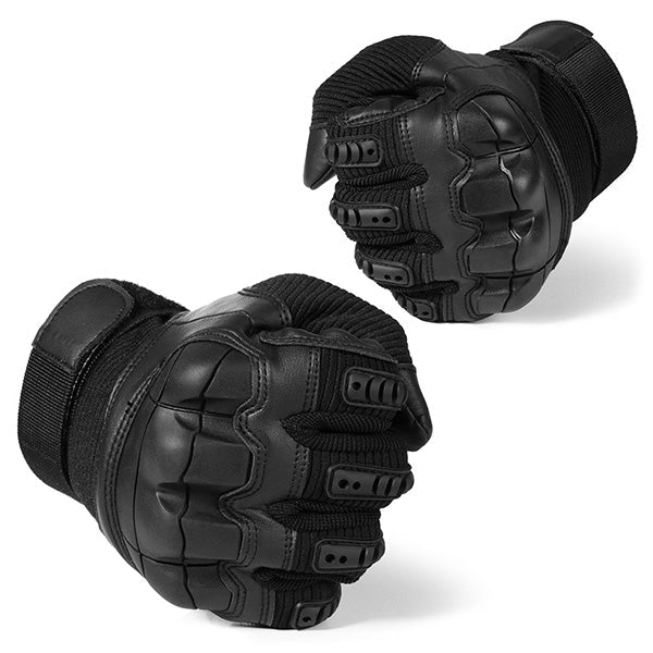 Black Tactical Gloves with Padded Knuckles
