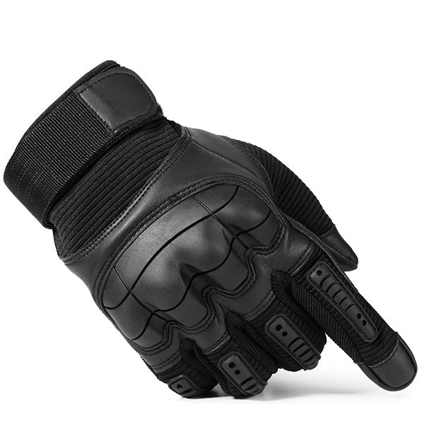 Black Tactical Gloves with Padded Knuckles