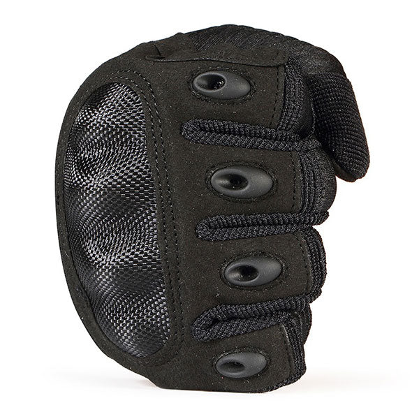 Black Full Finger Tactical Gloves with Knuckle Armor