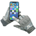 Grey Digital Camo Tactical Gloves with Knuckle Protection