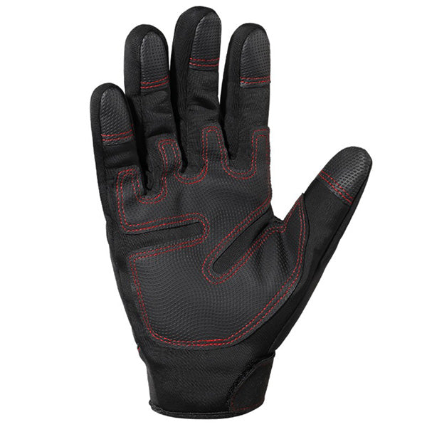 Black Windproof Riding Gloves with Padded Knuckles