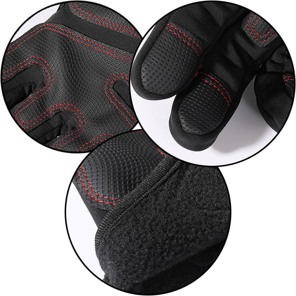 Black Windproof Riding Gloves with Padded Knuckles