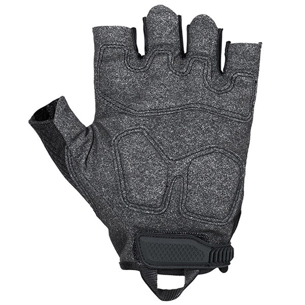 Black Padded Fingerless Mesh Workout Gloves