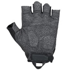 Black Padded Fingerless Mesh Workout Gloves