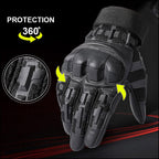 Heavy-Duty Black Tactical Gloves with Knuckle Armor