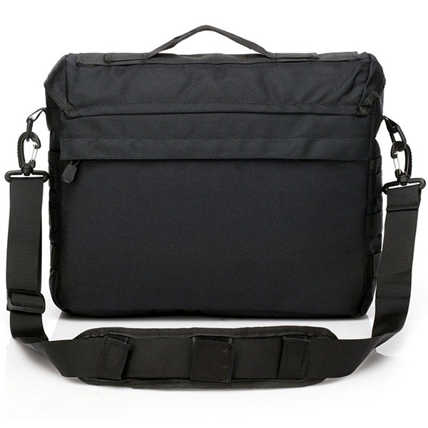 Black Tactical Messenger Bag with MOLLE
