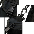 Black Tactical Messenger Bag with MOLLE