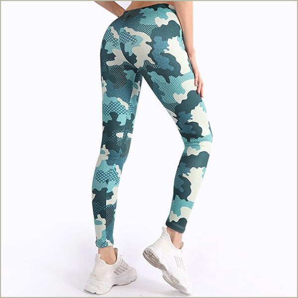 Mint Blue Camouflage Leggings