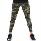 Women's Green Camouflage Stretchy Leggings